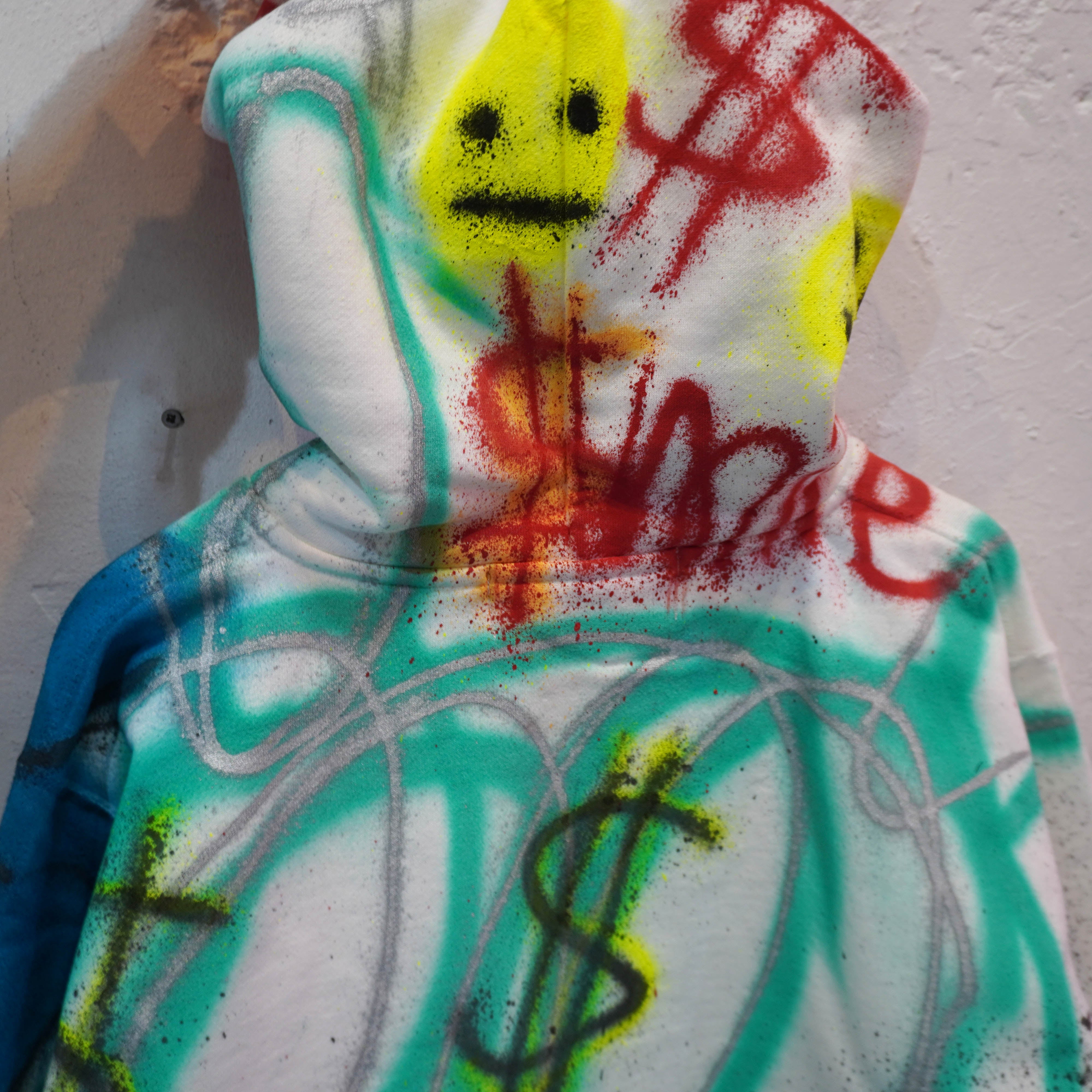 SKOLOCT SPRAY PAINTED ZIP HOODIE-L