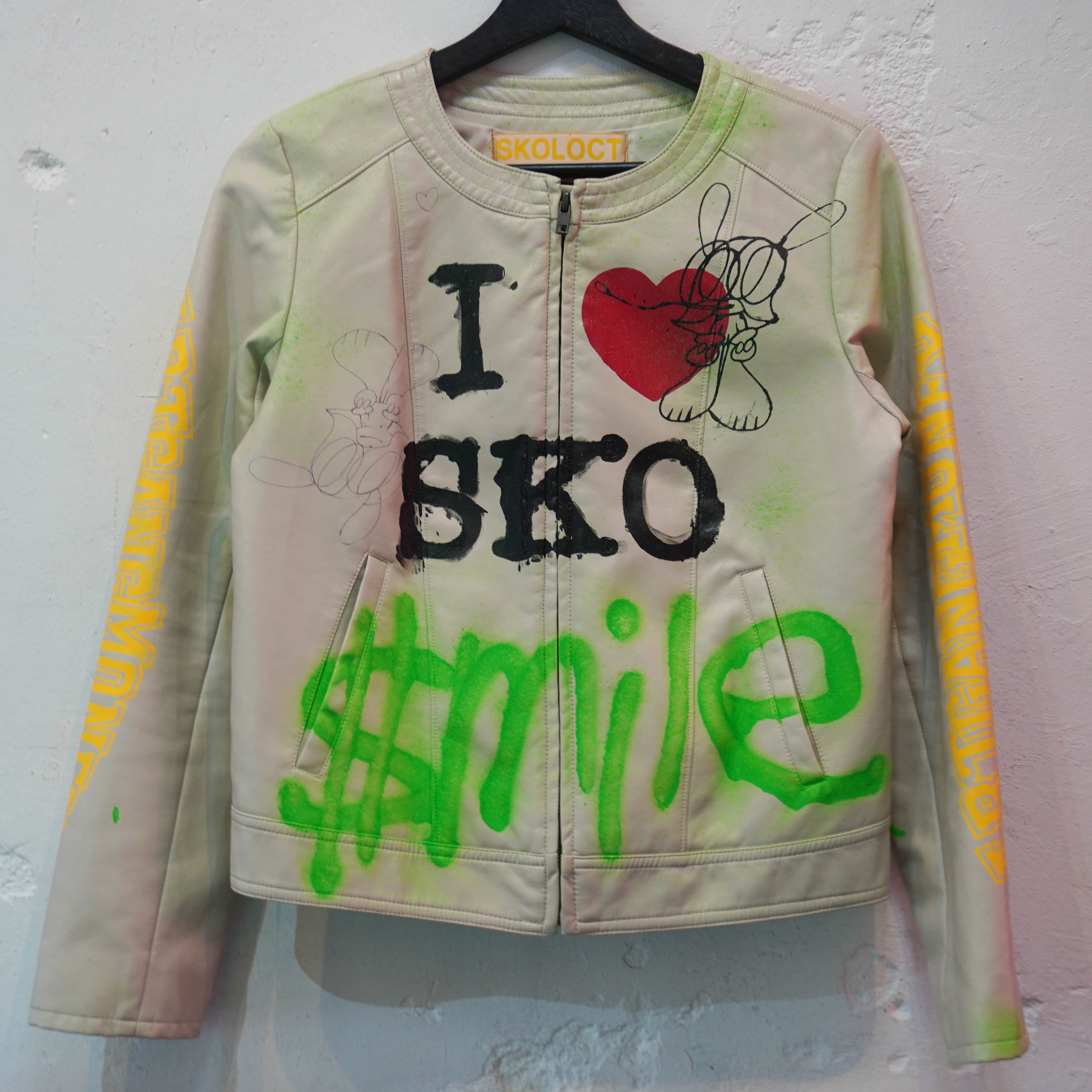 SKOLOCT PAINTED LEATHER JACKET