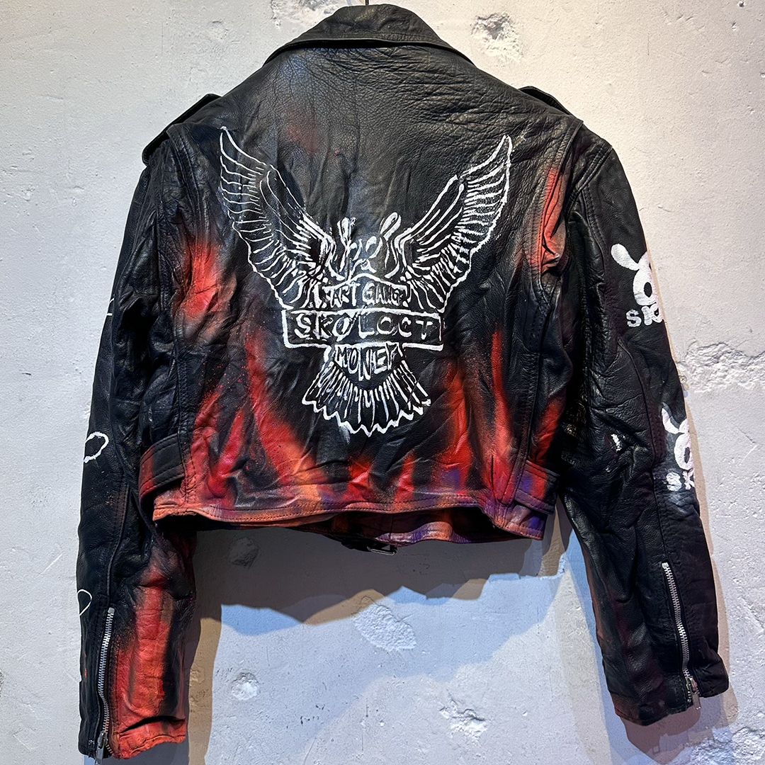 Painted Short Leather Jacket