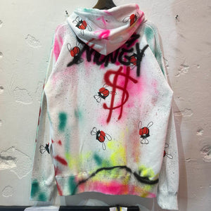 SKOLOCT SPRAY PAINTED REMAKE HOODIE-L