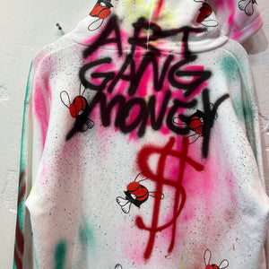 SKOLOCT SPRAY PAINTED REMAKE HOODIE-L