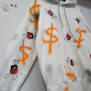 SKOLOCT SPRAY PAINTED REMAKE HOODIE-L