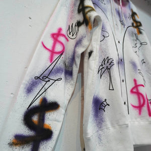 SKOLOCT SPRAY PAINTED REMAKE HOODIE-L