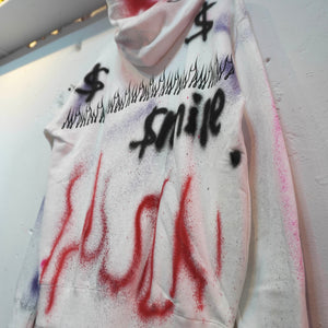 SKOLOCT SPRAY PAINTED REMAKE HOODIE-L