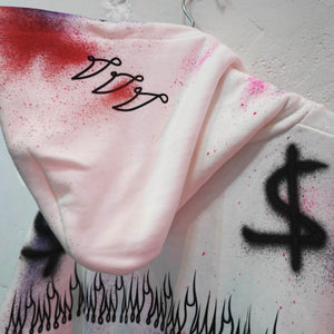 SKOLOCT SPRAY PAINTED REMAKE HOODIE-L