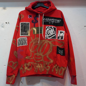 SKOLOCT SPRAY PAINTED REMAKE HOODIE-M