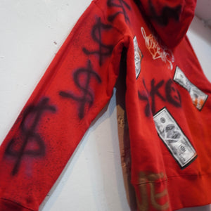 SKOLOCT SPRAY PAINTED REMAKE HOODIE-M