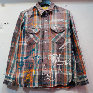 SKOLOCT DYED PRINTED FLANNEL SHIRT