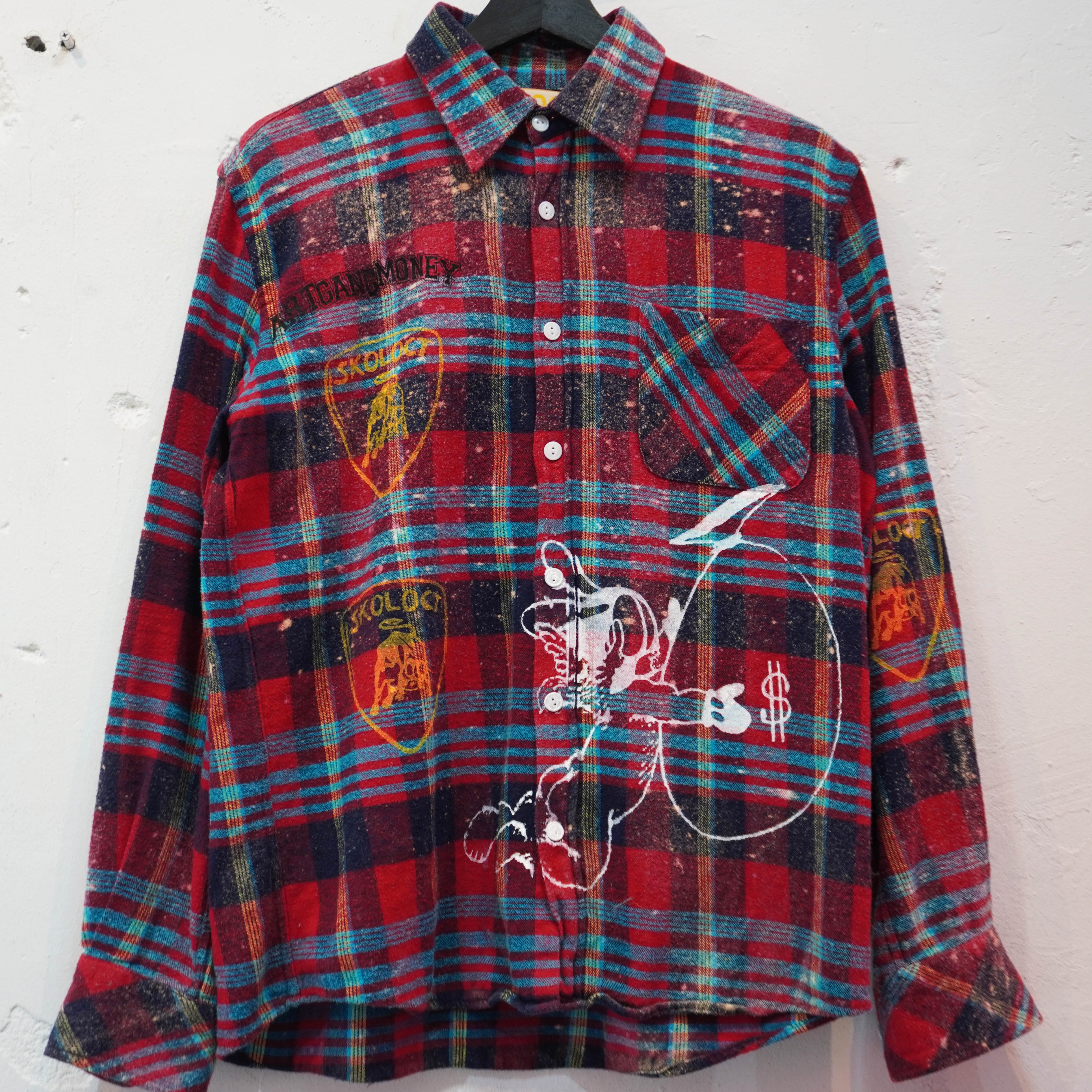 SKOLOCT DYED PRINTED FLANNEL SHIRT