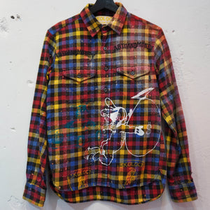 SKOLOCT DYED PRINTED FLANNEL SHIRT