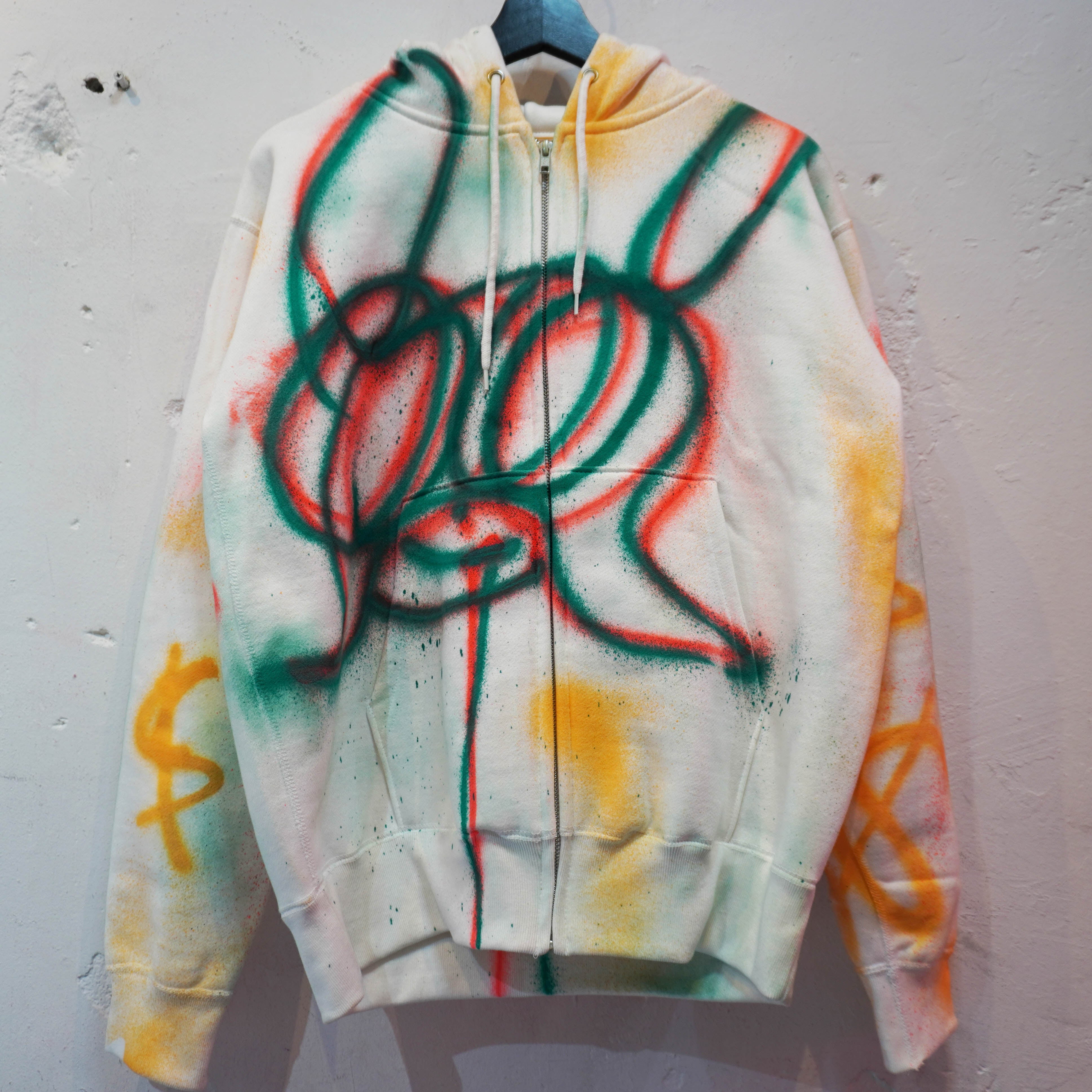 SKOLOCT SPRAY PAINTED ZIP HOODIE-M